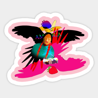 Indian, Parrot and Strawberry Sticker